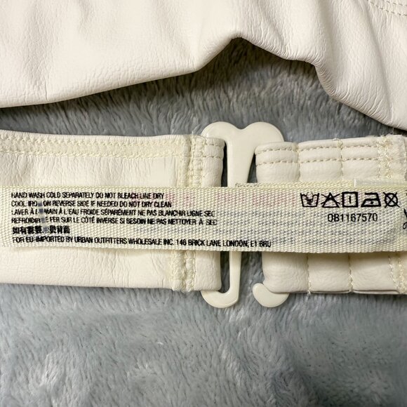 Free People Katrina Vegan Leather Bralette Evening Creme Festival Baddie Medium - Picture 11 of 12